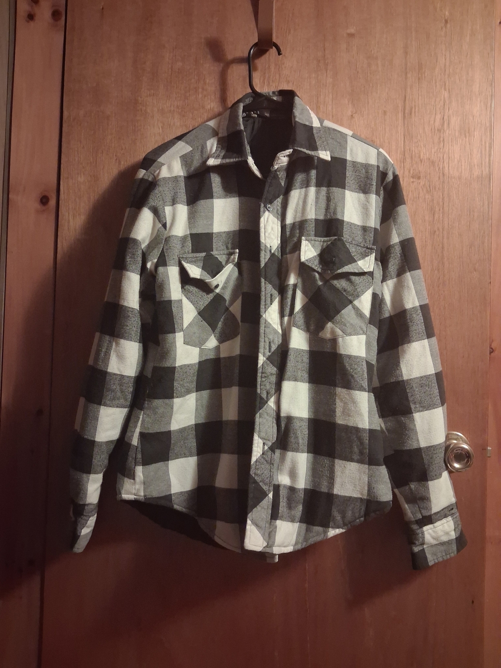 Women's Black and White Buffalo Plaid Ski Jacket